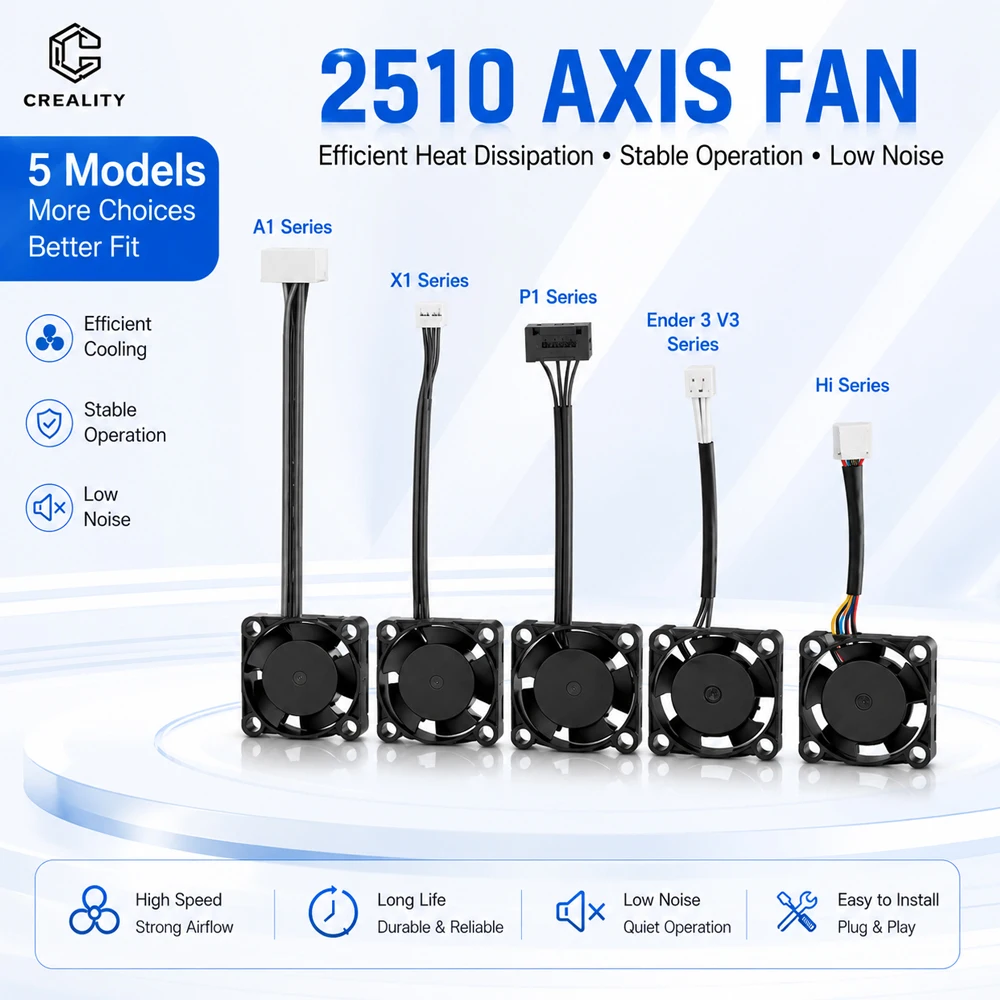 2510 Axial Fan Brushless Double Ball Bearing DC 24V Fan For CR-10SE/Ender3 V3 SE/V3 KE/ HI 5V for Lab P1P/X1C A1/A1 Mini
