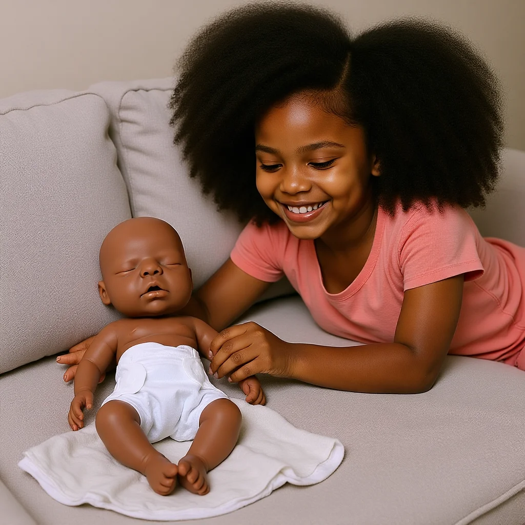 

New 10 Inch Dark Skin Full soft Silicone Reborn Girl Baby Doll small lovely white embryo Bebe Doll For Children Gifts.