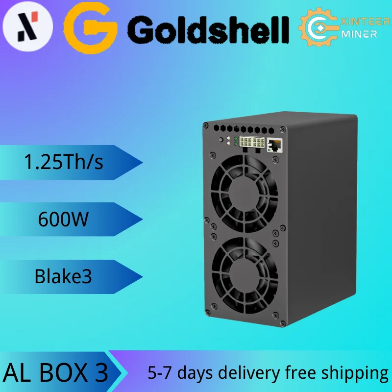 Brand New Goldshell AL BOX 3 1.25Th/s 600W ALPH Miner Blake3 Algorithm Alephium Miner AL BOX III Most Fast Shipping