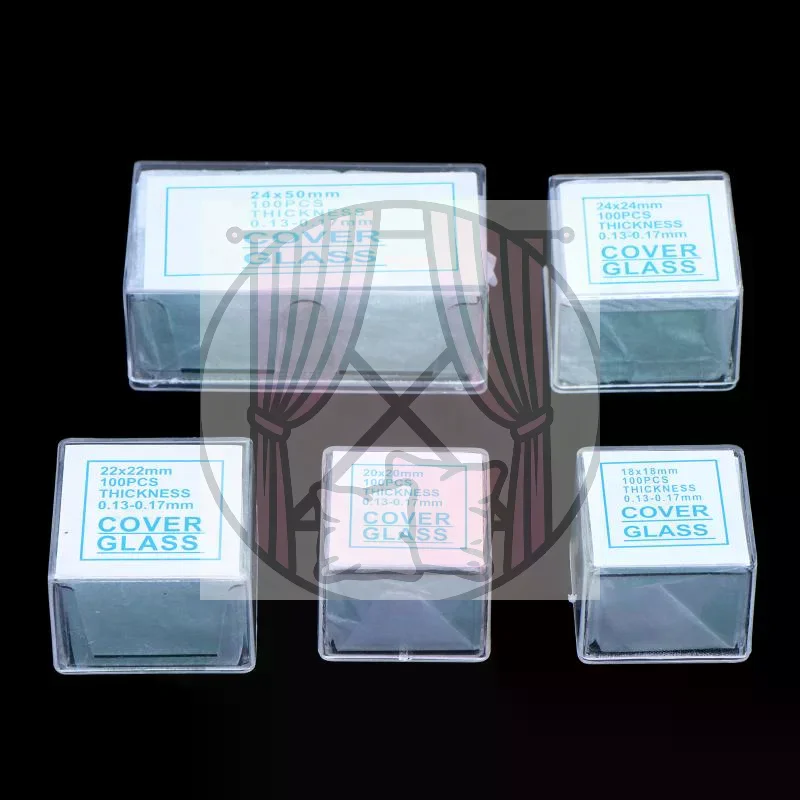 100Pcs Transparent Square Rectangle Glass Slides Coverslips Coverslides For Microscope Optical Instrument Microscope Cover Slip