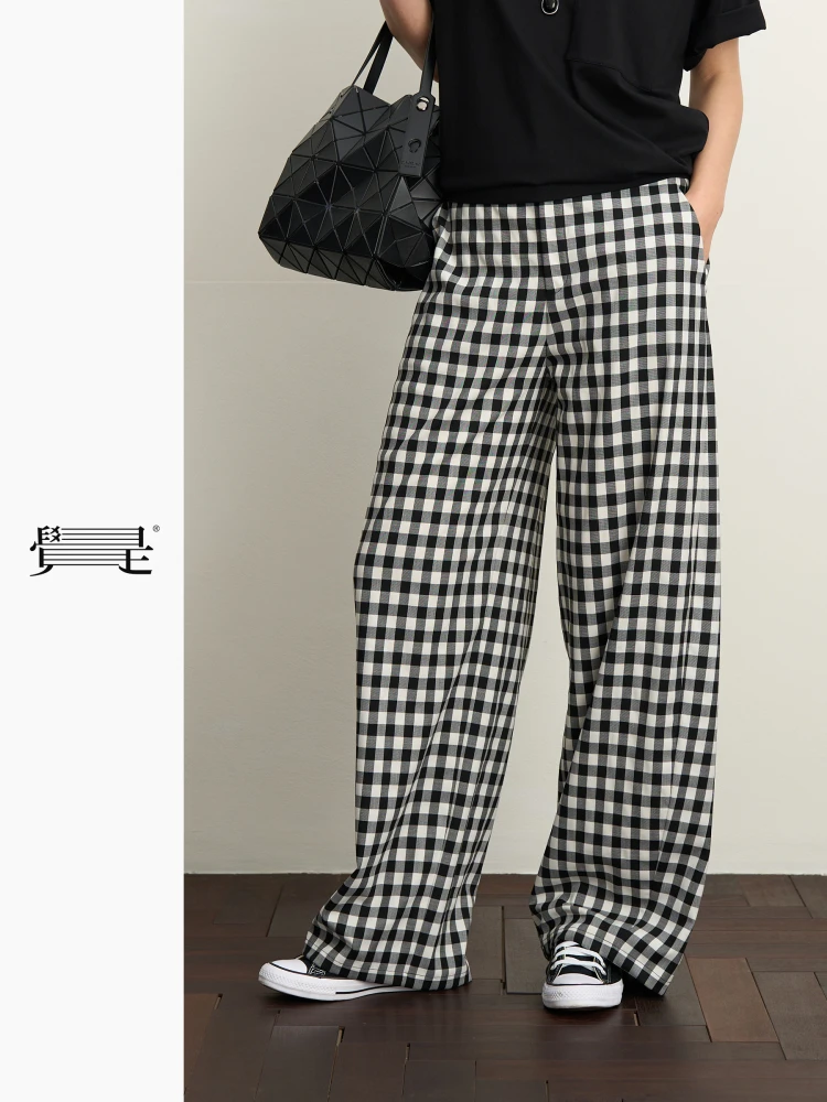 

Оригинальные белые брюки Banana Scythe прямого кроя для женщин, повседневные, с эластичным поясом, простые, элегантные.