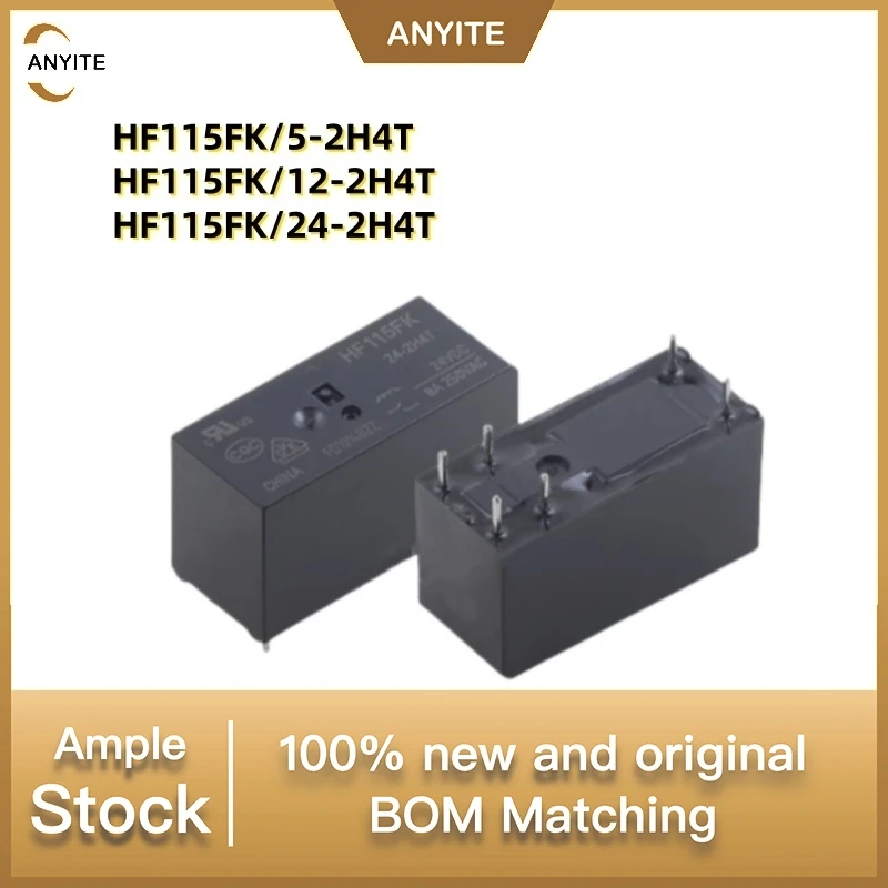 New 10Pcs/LOT  HF115FK/5-2H4T    HF115FK/12-2H4T    HF115FK/24-2H4T  HF115FK   6PIN