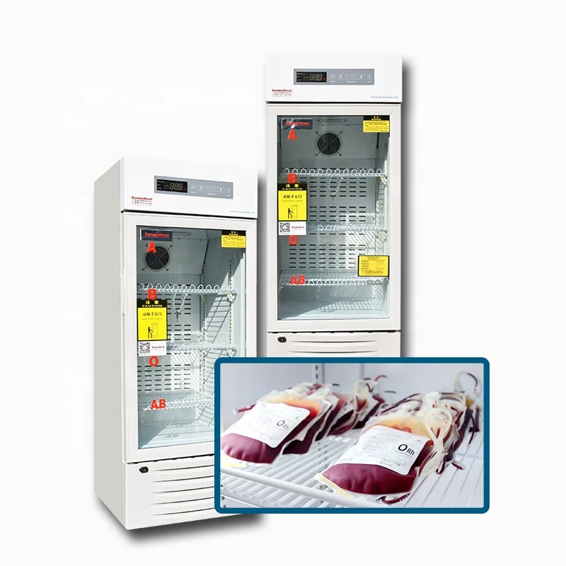 2-8 Degree Low temperature storage medical blood bank refrigerator 198L