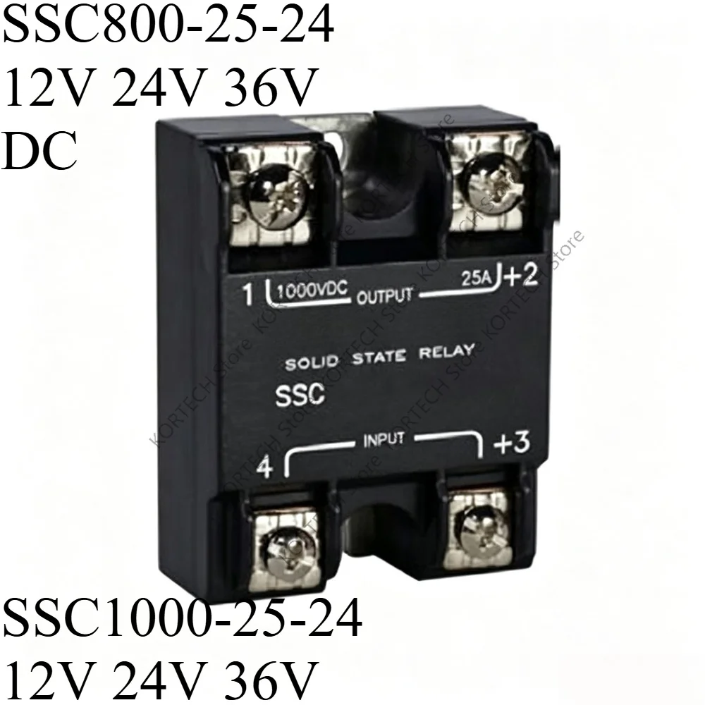 Original SSC800-25-24 12V 24V 36V DC control DC solid state relay 12V 24V 36V SSC1000-25-24-12-36 solid state Relay