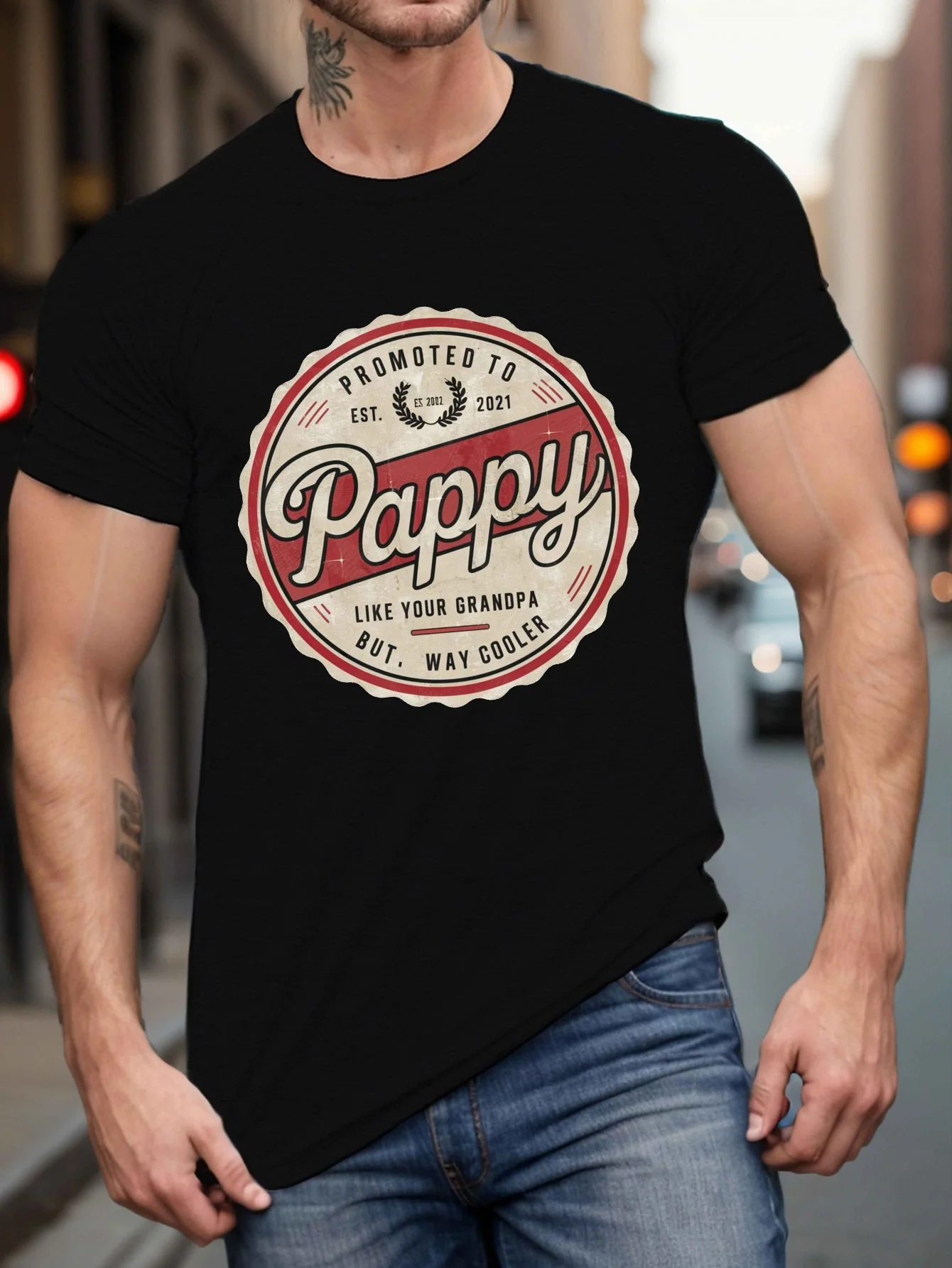 1 Piece Oversized Men's Casual T-Shirt - Printed with 