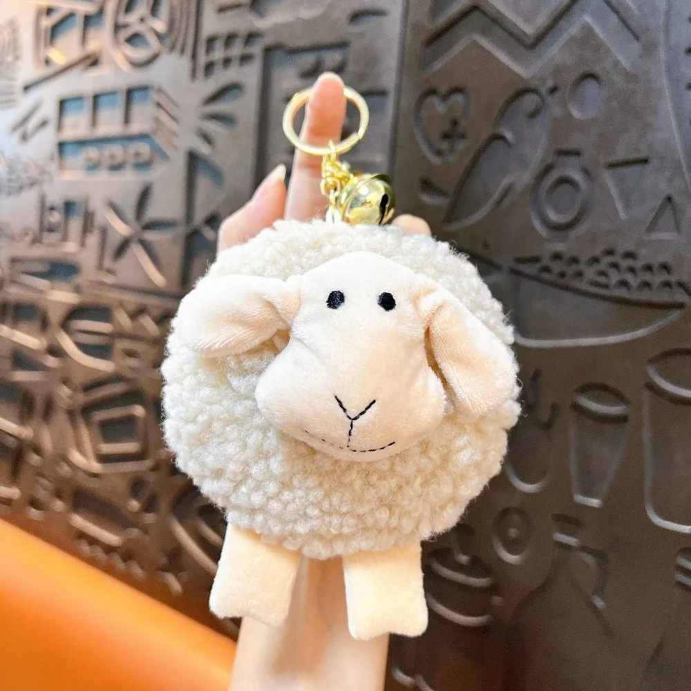 Cute Soft Rolling Lamb Keychain Cartoon Chinese Zodiac Mini Animal Keychain Chubby Sheep Plush Pendant Handbag Pendant
