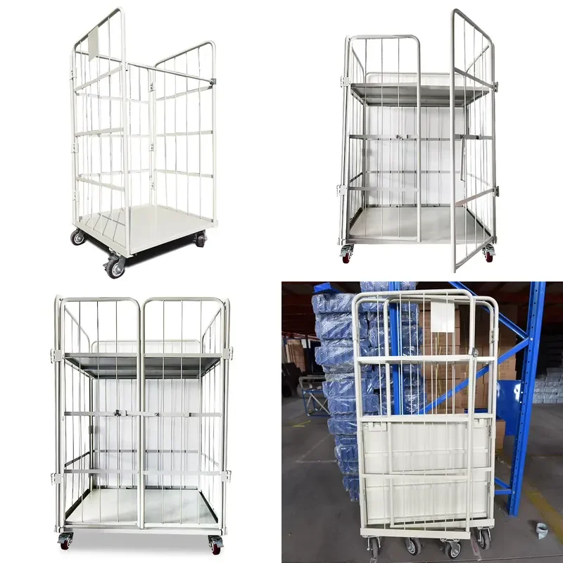 for Heavy Duty Stainless Steel Wire Mesh Storage Container Cage Foldable Cargo and Storage Equipment