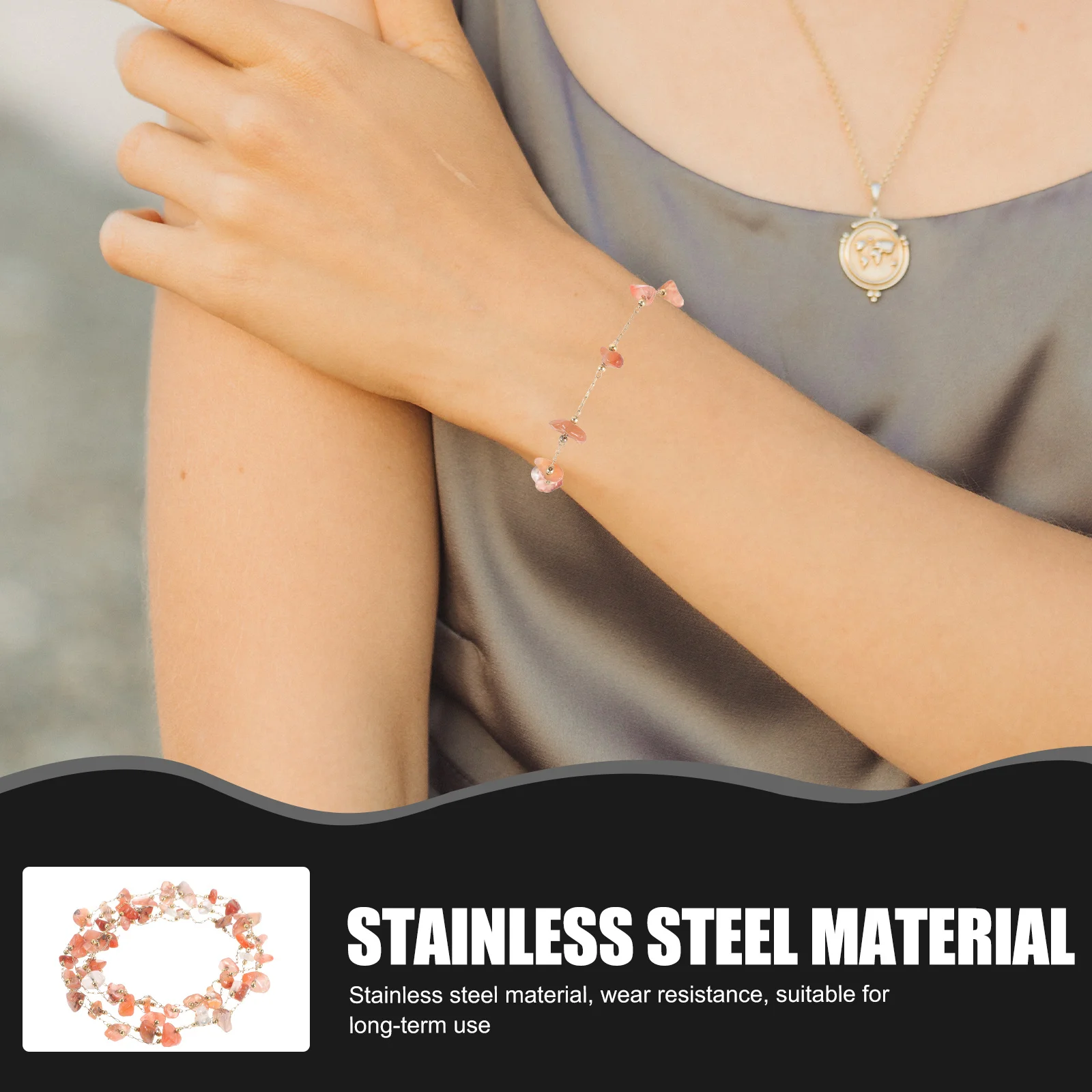 

Natural Stone Bead Jewelry Loose Chain DIY Craft Chain Making Bracelet Necklace Keychain Handmade Jewelry Accessories