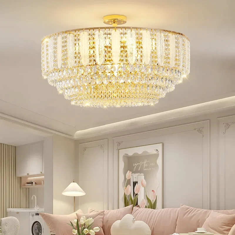 GHJUYIOL French luxury crystal chandelier living room new minimalist and atmospheric dining room bedroom whole house lighting co