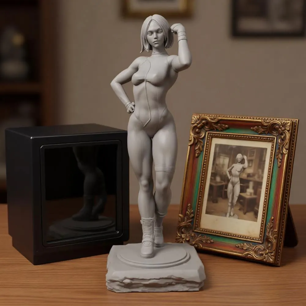 1/24/12/6 Superpowered Girl, NSFW, Anime Girl Caitlin Fairchild, GK Mini 3D Printed Gray Model Statue, Unpainted, Unassembled