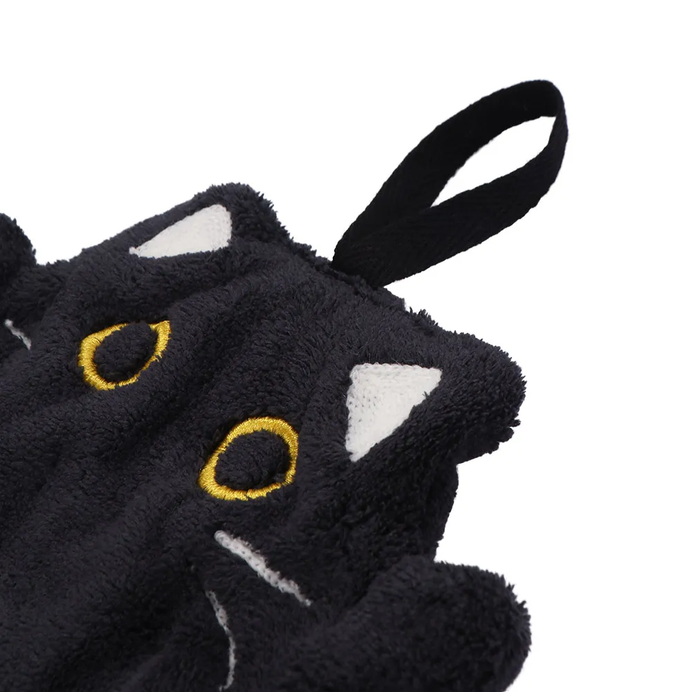 Cat Shaped Kitchen Wipe Towel Coral Fleece Strong Absorbent Handkerchief Towel Heat Resistant Quick Dry Hand Wiping Cloth