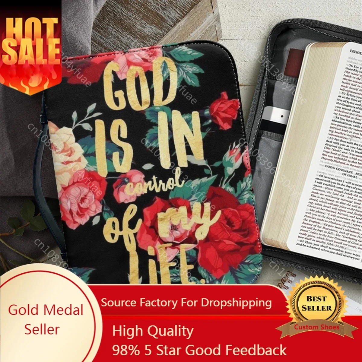 

Bible Bag for Ladies Handbags PU Leather Zipper Handle Cover Case Practical Church Gathering Scripture Carrying Book Case