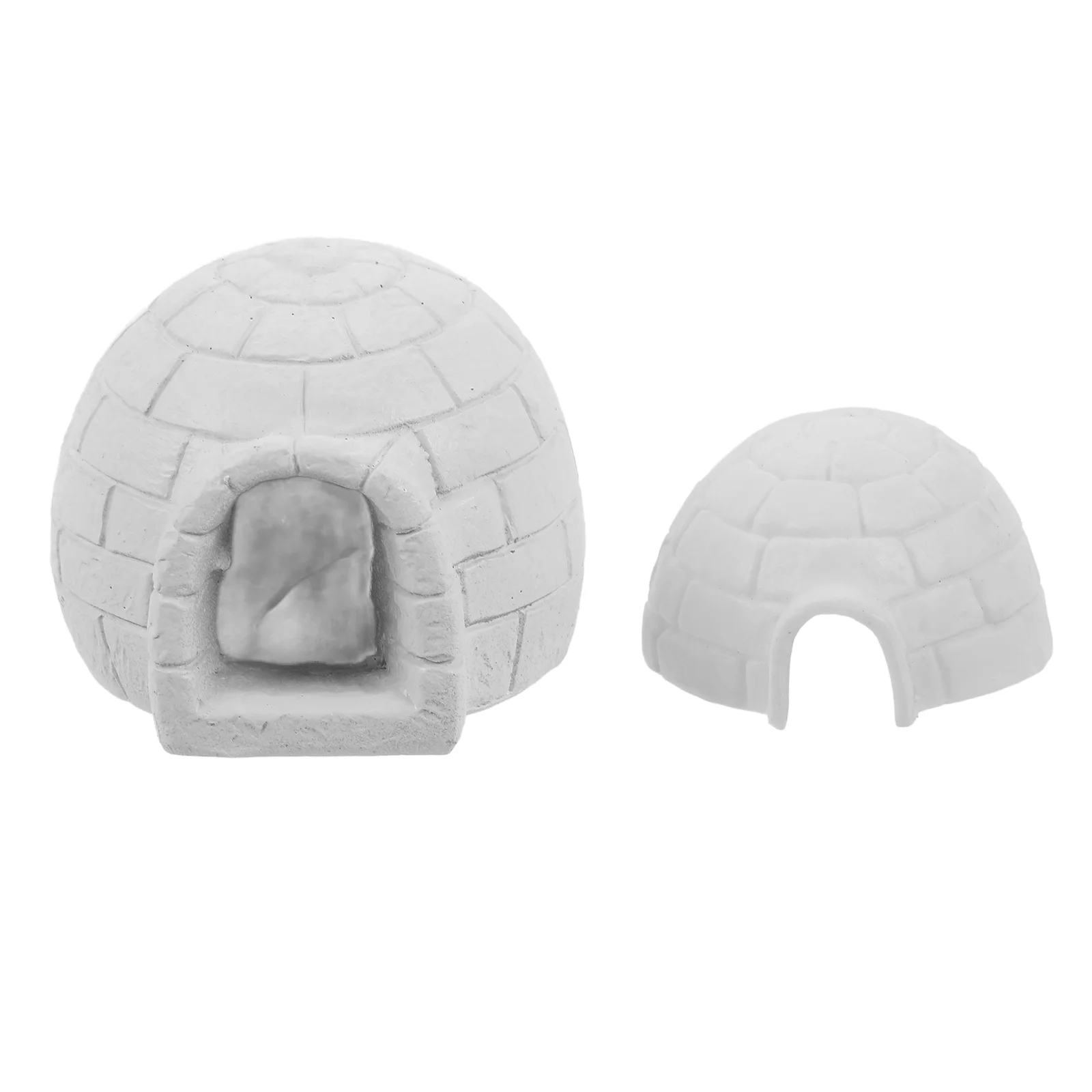 

2 Pcs Micro Landscape Igloo Scene Tiny Ornaments Decorations DIY Arctic Mini Toys Cake Toppers Small Resin Ice House