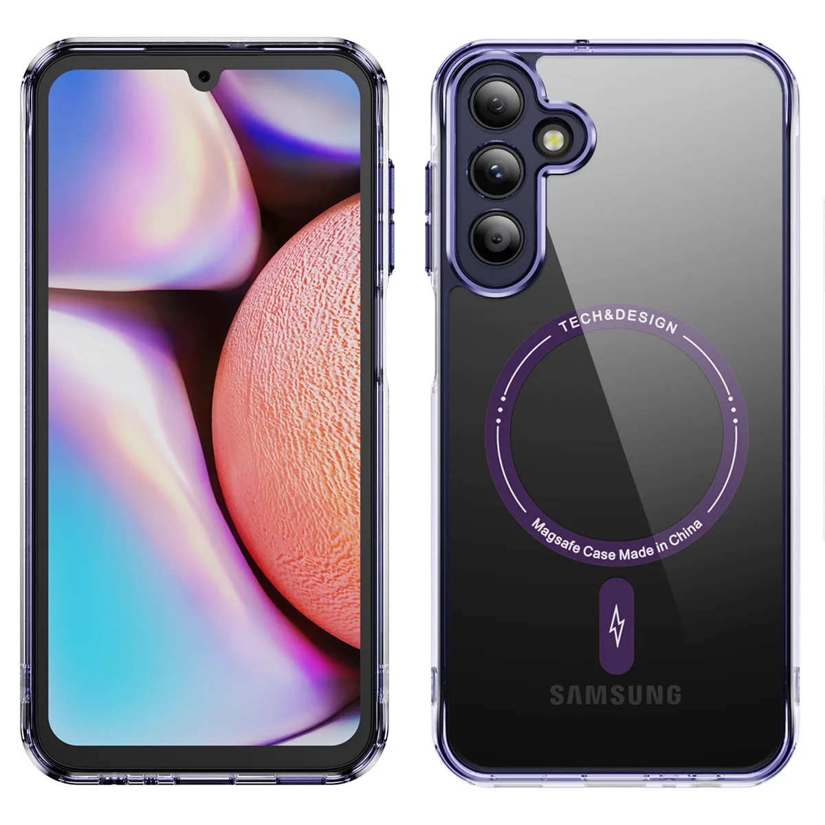 Clear Phone Case For Samsung Galaxy A55 A15 S23 S24 FE S25 Ultra Shockproof Transparent Magnetic Magsafe Cover Soft Case Funda