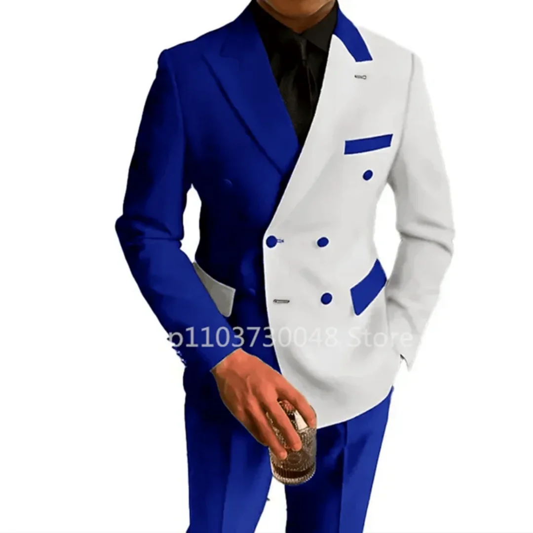 2 Piece Fashion Style Wedding Men Suits Slim Fit Peak Lapel Blazer Pants Formal Business Groom Wear Tuxedos Costume Homme