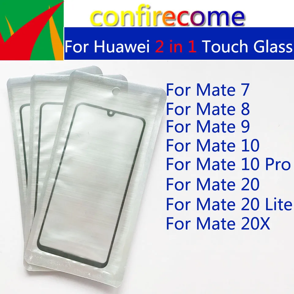 10Pcs\Lot LCD Front Glass For Huawei Mate 7 8 9 10 Pro 20 Lite 20X Touch Screen Glass Lens With OCA Glue Replacement