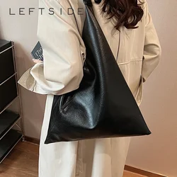 LEFTSIDE Fashion PU Leather Tote Bag For Women 2024 Winter New Tend Female Simple Underarm Shoulder Hobo Bag Handbags And Purses