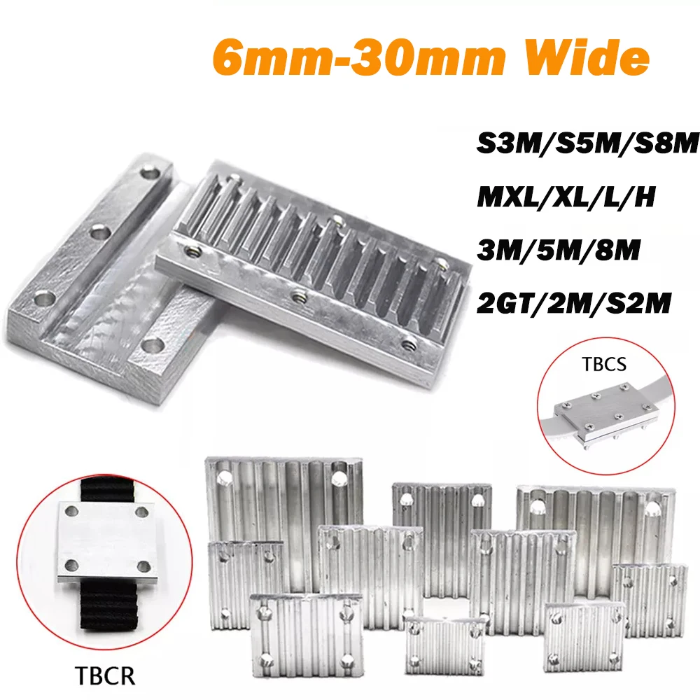 1Pcs Connection Clamping Plate Aluminum Arc Clamp Tooth Plate S3M S5M S8M MXL XL L H 3M 5M 8M 2GT 2M/S2M for Open Timing Belt