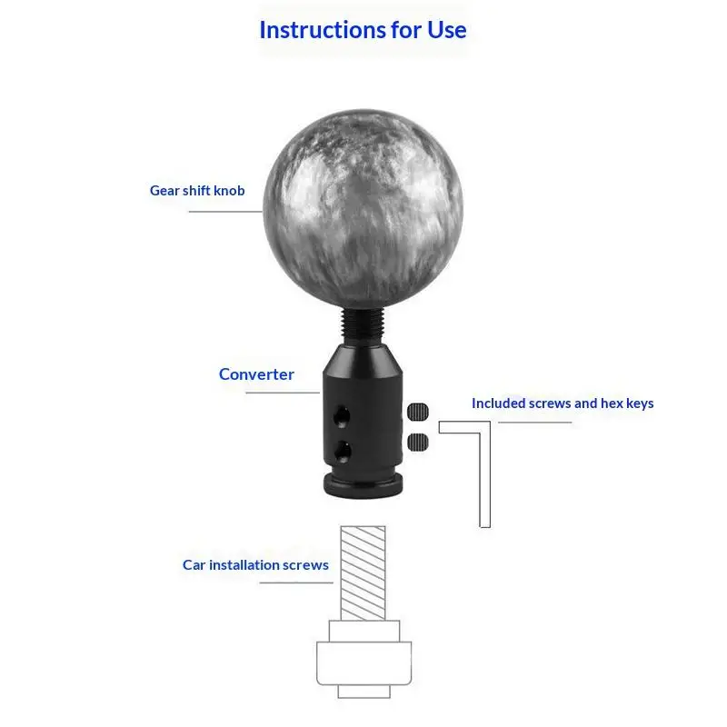 Versatile Car Auto Gear Shift Knob Adapter in Aluminum Material Fits Non-Threaded Shifters