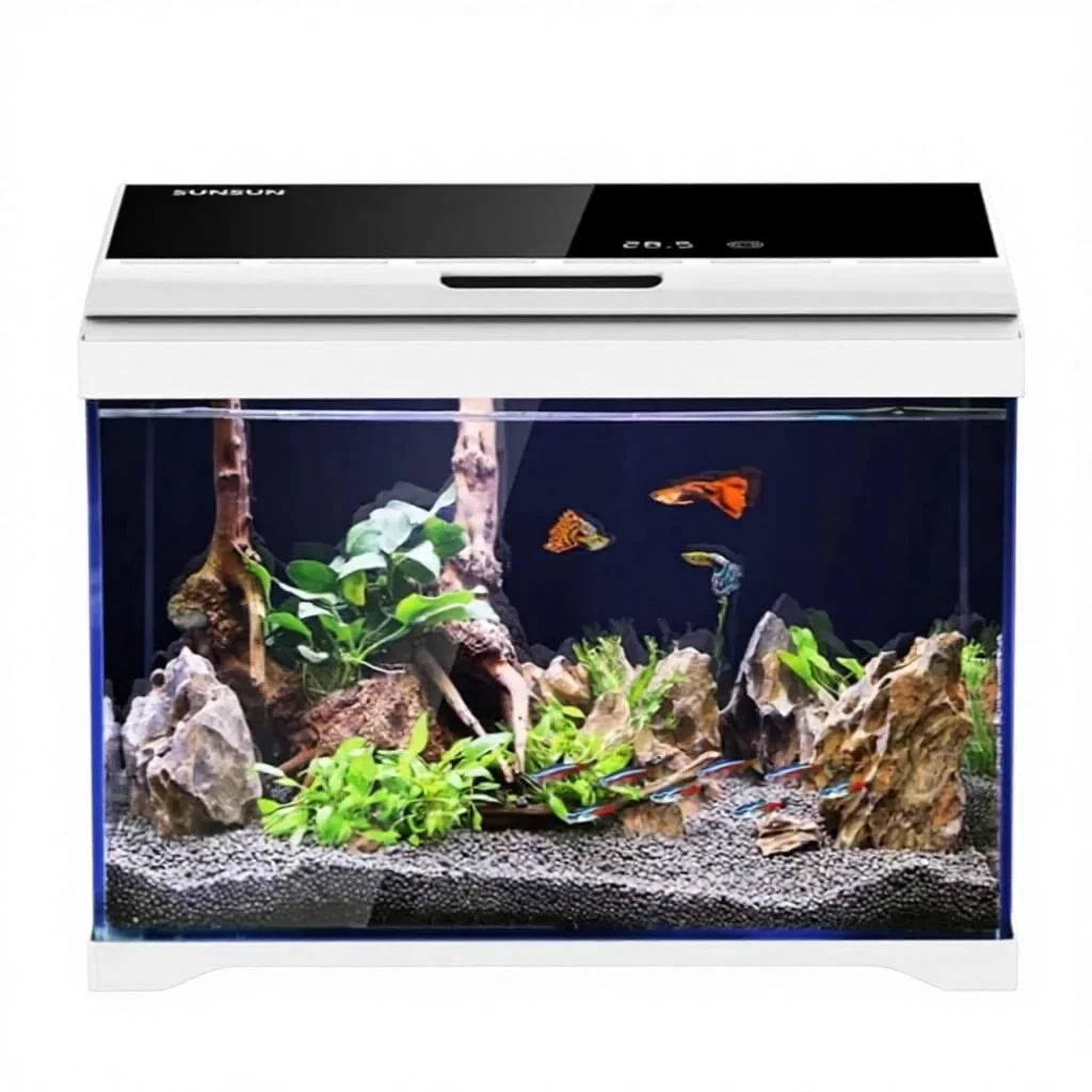 # for Series Rectangle Desktop Fish Tank Ultra-Clear Glass 8-Color Gradient Aquarium Eco-Friendly Energy Saving Efficient
