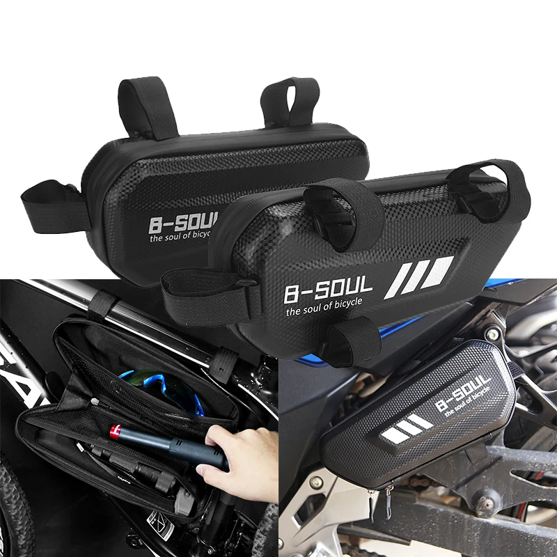 Fit For SUZUKI GSX-S750 GSX-S1000 GSX-S1000F GSX-S250 GSX-S150 Black Hard Waterproof Triangle Side Bag Universal Motorcycle Bag