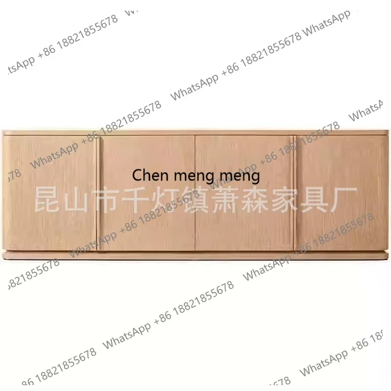

American solid wood TV cabinet small apartment living room oak locker French simple dining side storage cabinet