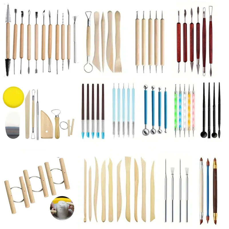 

All for Art Ceramic Pottery Supplies Tools Clay Sculpting Tools Kit Wooden Plastic Carving Tool for Pottery Modeling Tools DIY