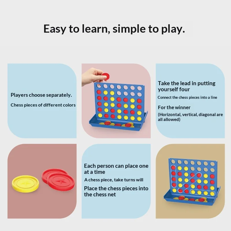 男の子と女の子のための楽しい立体四駒チェスおもちゃ、縦型バージョン、五駒連結チェス、論理的思考、インタラクティブ