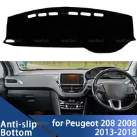 Cubierta para salpicadero de coche, alfombrilla para cubierta de plataforma de instrumentos, alfombrilla para Peugeot 208 2008 GT Line A9 A94 2013-2018 2015 2016