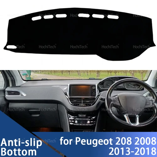 Cubierta para salpicadero de coche, alfombrilla para cubierta de plataforma de instrumentos, alfombrilla para Peugeot 208 2008 GT Line A9 A94 2013-2018 2015 2016