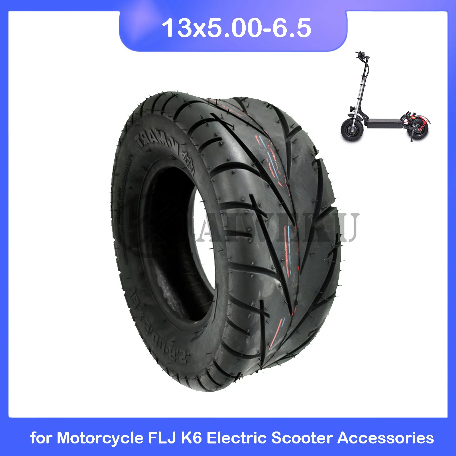 13 Inch Tubeless Tyre 13x5.00-6.5 for Go-Kart Scooters Motorcycle FLJ K6 Tire Vacuum Tire Wheel Scooter 13*5.00-6.5