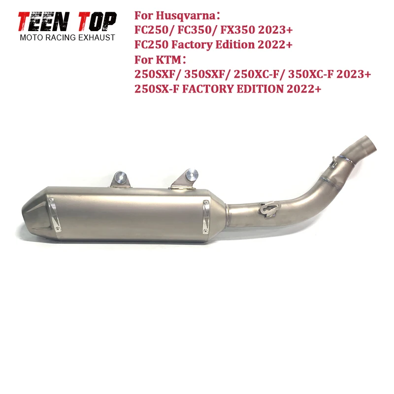 

Titanium Exhaust Muffler For Husqvarna FC250 Factory Edition FC350 Slip-on Exhaust 42.5mm Escape Moto Mid Tube Connect Muffler