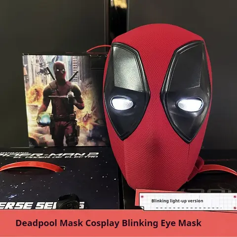 Anime 1:1 Deadpool Series Electric Helmet Toys Can Blink And Glow Halloween Cosplay Mask For Boys Deadpool Helmet Birthday Gifts