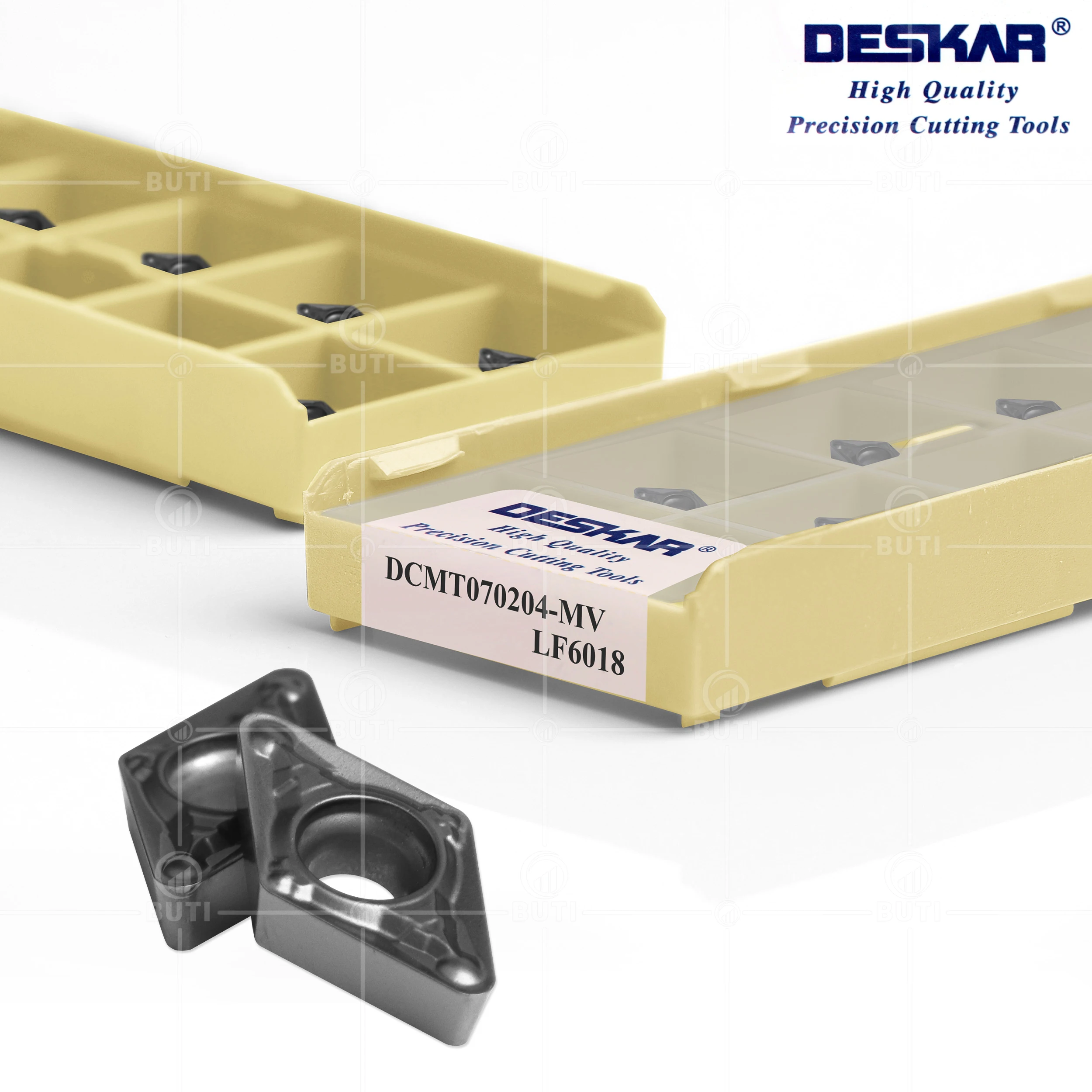 DESKAR-Inserções internas de carboneto para aço inoxidável, cortador de torno CNC, alta qualidade, 100% Original, DCMT070204, DCMT070208-MV LF6018