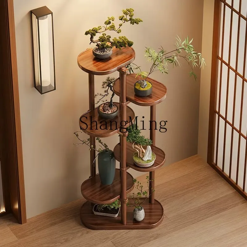 FG Chinese flower rack living room floor-to-ceiling rack balcony multi-layer solid wood flower table green plant flower pot rack