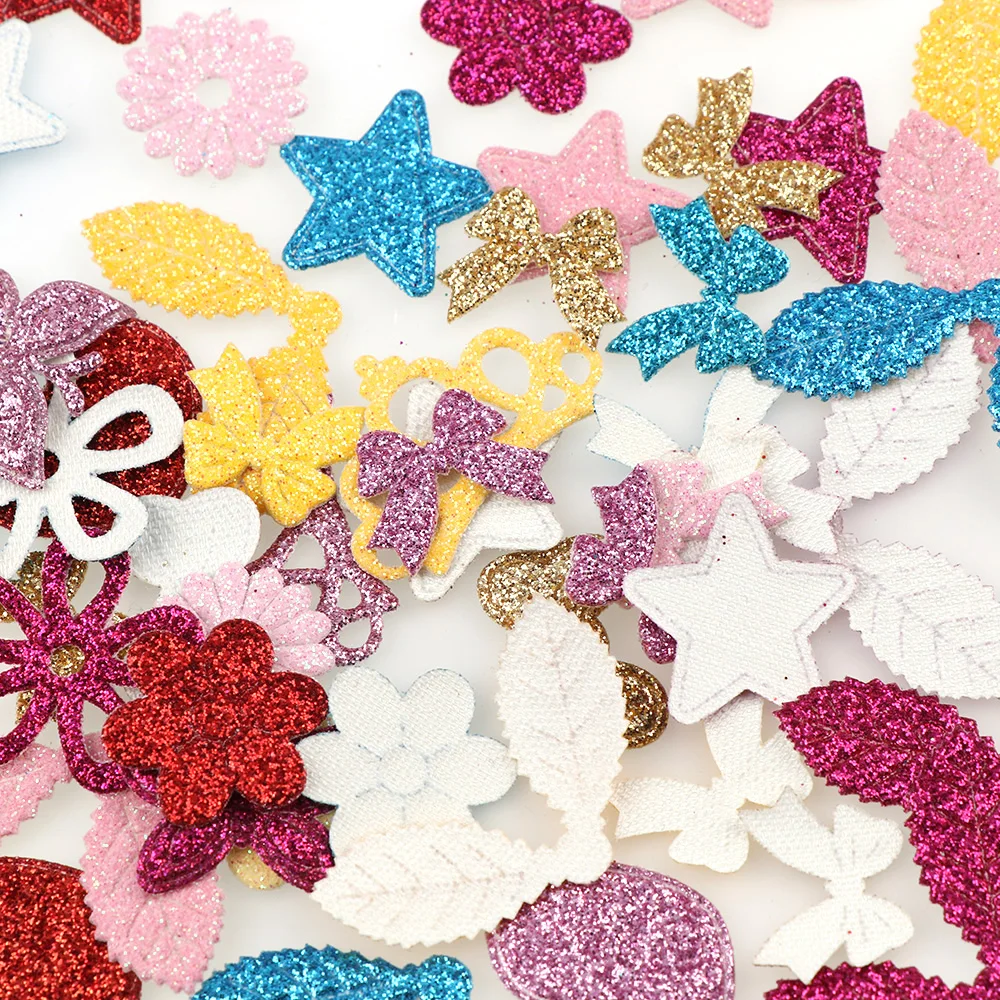 100 Stück Bling-Herz-Applikationen, gepolsterte Aufnäher für DIY-Kopfbedeckungen, Haarspangen, Dekor, Kleidung, Hut, Basteln, Nähzubehör