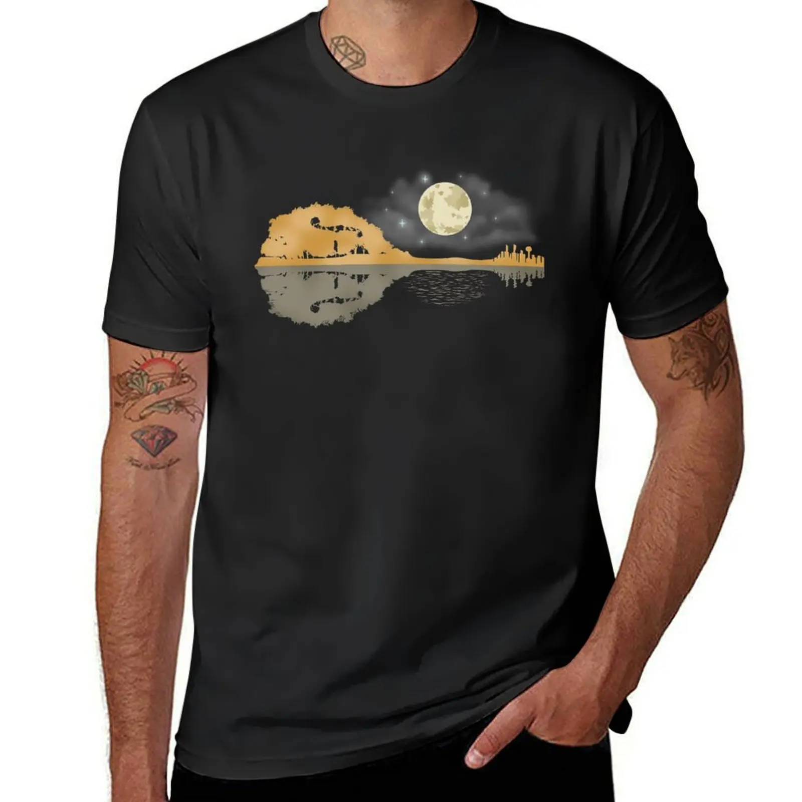

Mandolin Gift Men Country Music Moon Bluegrass Mandolin T-Shirt clothes luxury t-shirt aesthetic clothes mens clothes