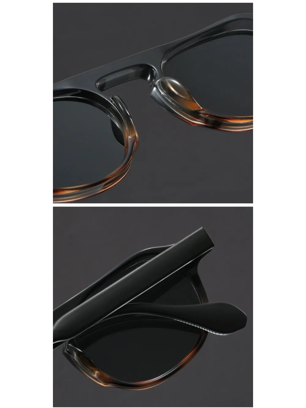 Marken-Echte Vintage-Brillen für Herren Modische Schildpatt-Acetat Hochwertige Sonnenbrillen für Damen – Detail 2