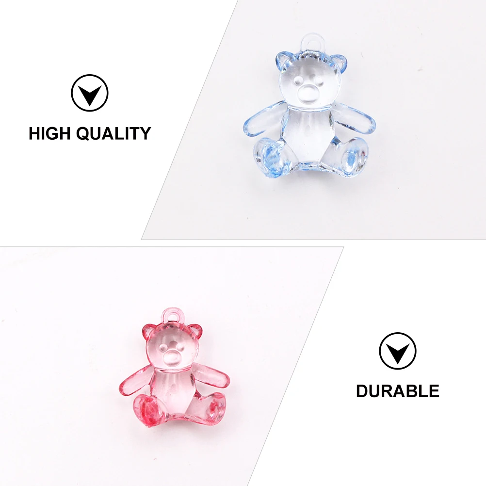 

48 Pcs Acrylic Bear Decoration Craft Making Charms Handmade Kids Gifts Girl Pendant DIY Baby Shower Child