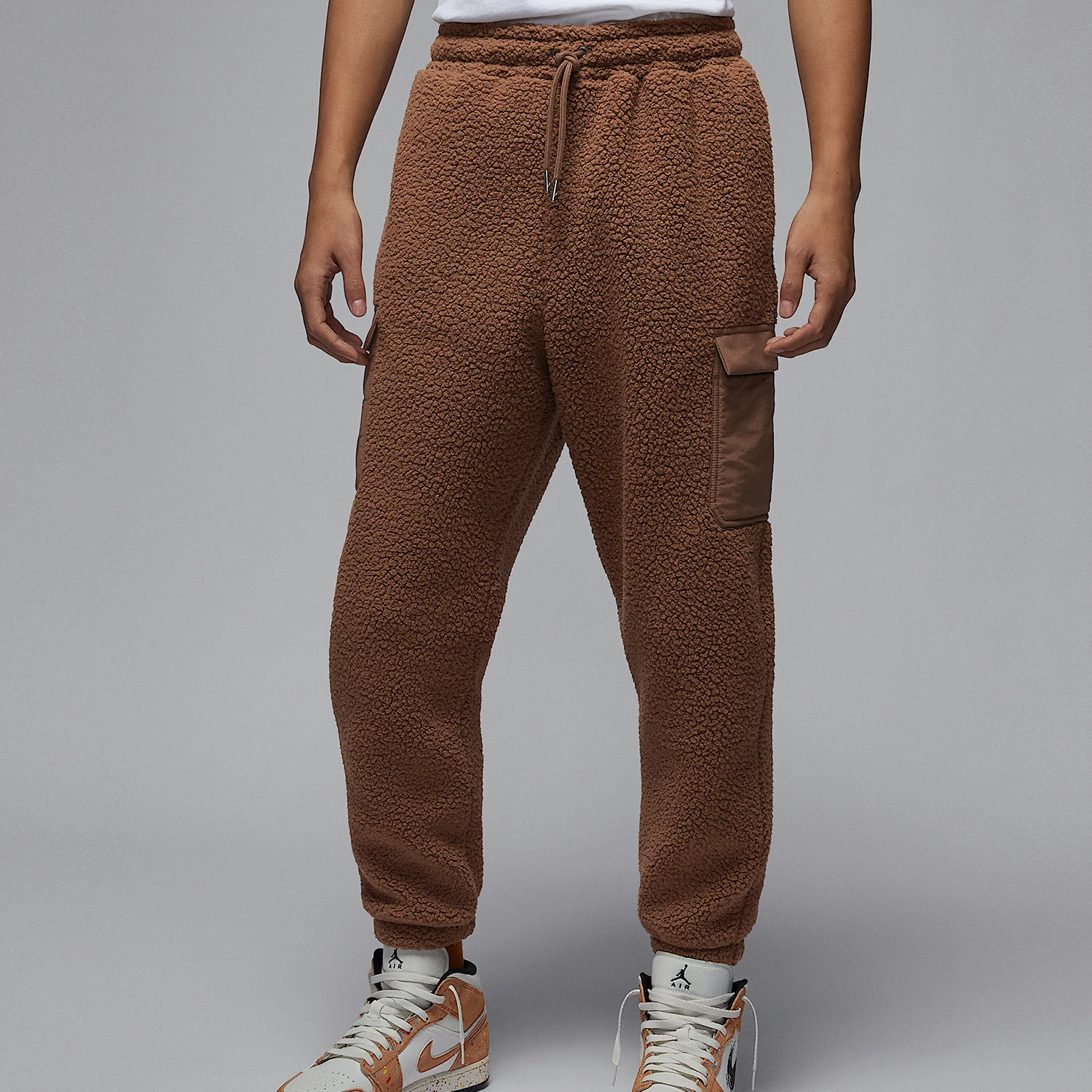 Nike genuine JORDAN men's retro warm imitation lamb wool pants FV7451-223