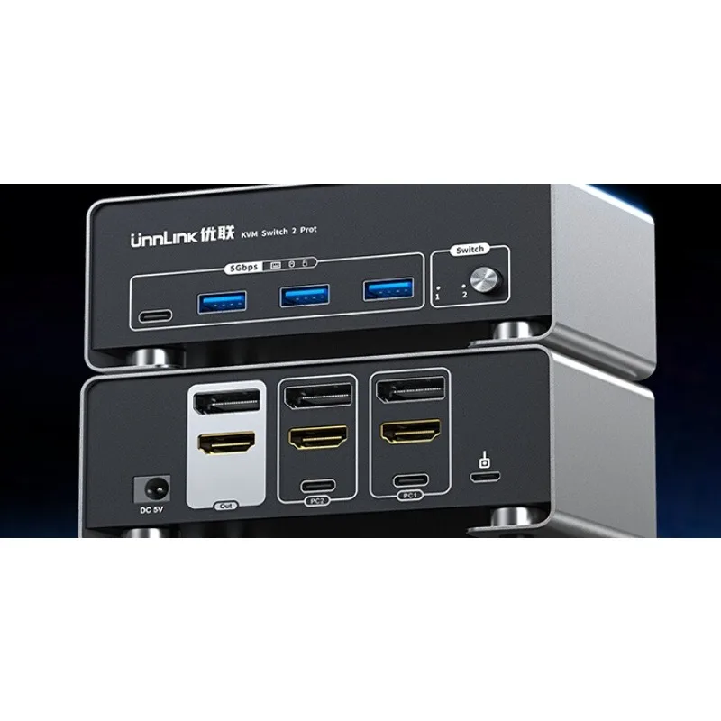 

hdmi + dp kvm switcher dual screen two in two out 8K ultra-clear 4K240Hz high brush two computers switch using monitors