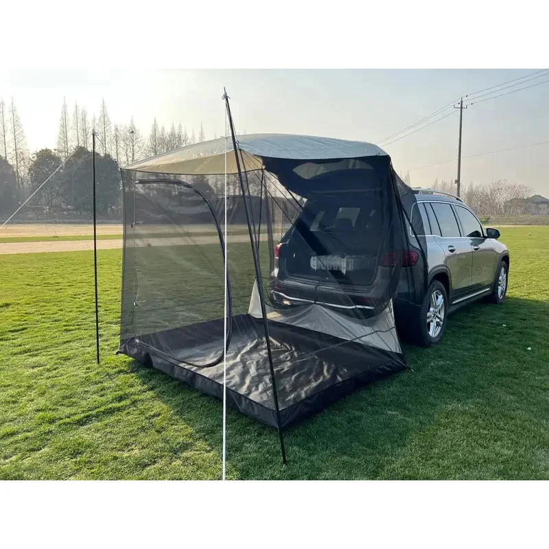 Overland Multi-Person Iron Frame Car Rear Extension Tent Rainproof Sunsh Family BBQ Shelter For Self-Driving Ventilated