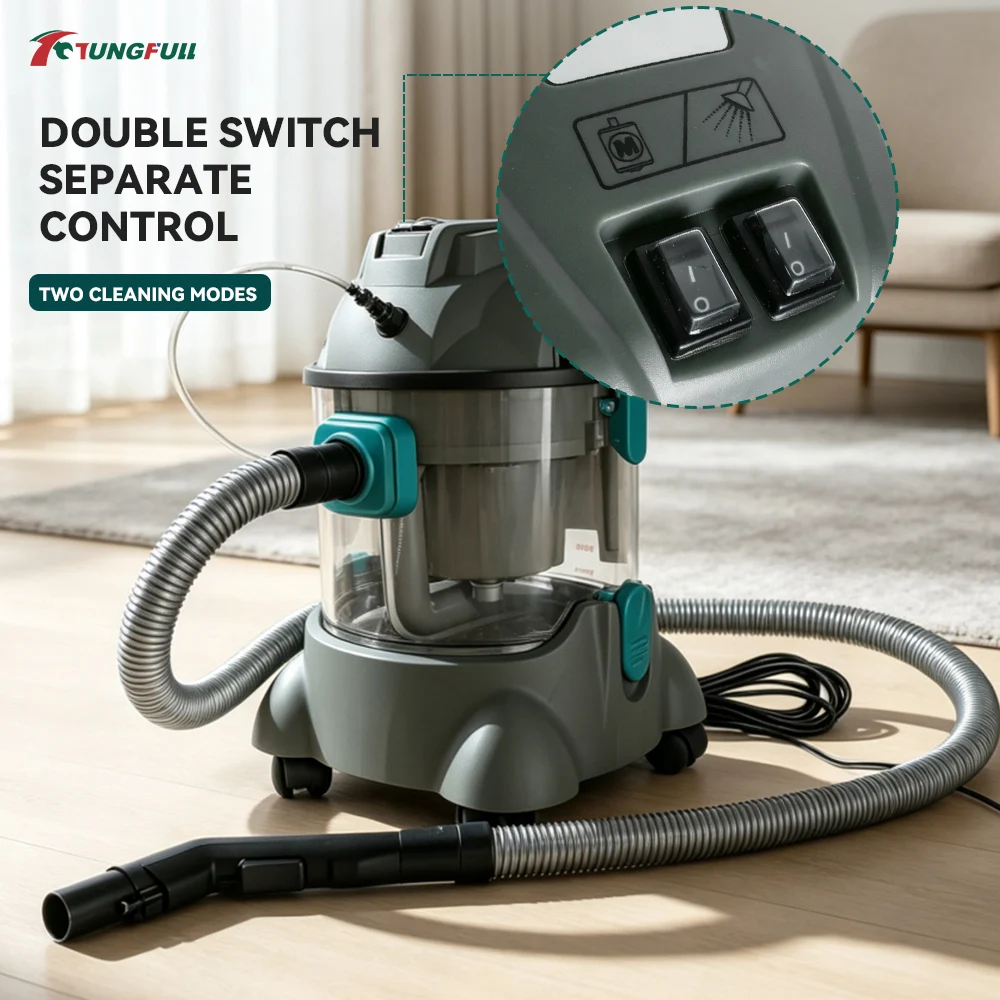 Multifunctional Spray Extraction Vacuum Cleaner 1400W Wet Dry Blow Shampoo Cleaning Machine for Carpet Auto Fabric Upholstery view 3