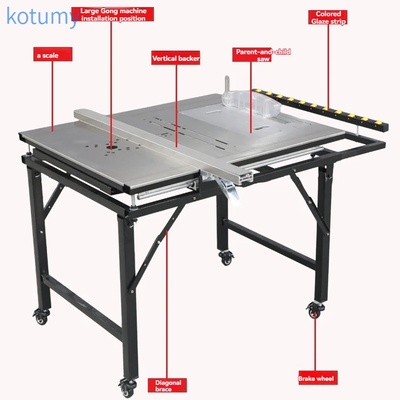 JT730 Precision Woodworking Push Table Saw, Dust-Free Sliding Panel Saw, Special Folding Workbench for Wood Cutting