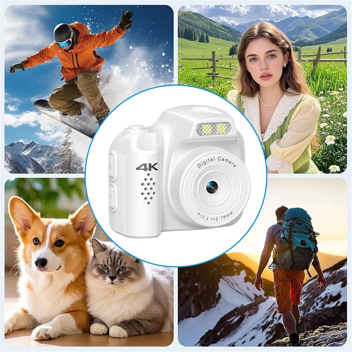 Keychain Camera 4K HD Video Recorder Digital Camera with 32GB Card 1.54