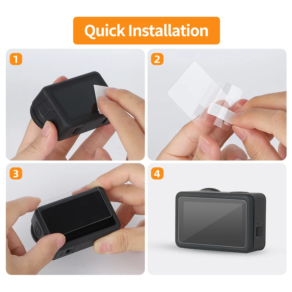 Sunnylife Tempered Glass Flim for DJI OSMO Action 6 Screen Protector Anti-Scratch Lens Film Protective Film Camera Accessories