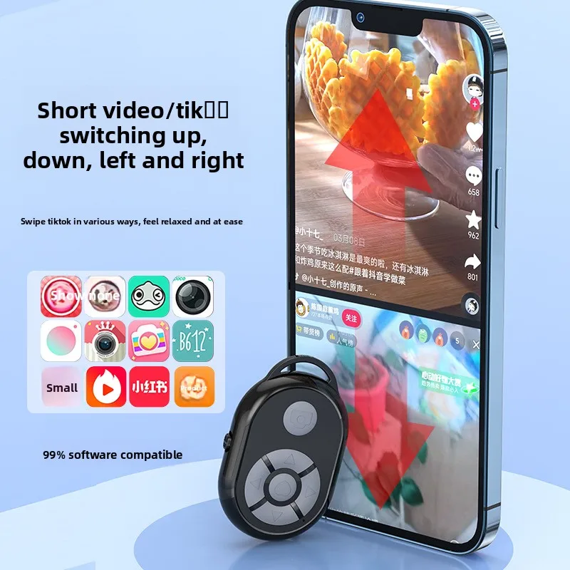 Universal Bluetooth Remote Control Selfie Stick Bluetooth Camera Controller for Tittok IPhone Xiaomi Redmi Samsung Mobile Phone