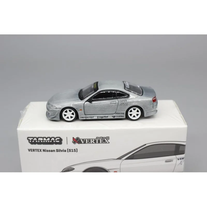 Tarmac Works 1/64 VERTEX NISSAN SILVIA S15 สีขาวโลหะผสมของเล่นมอเตอร์รถDiecastโลหะชุดของขวัญ