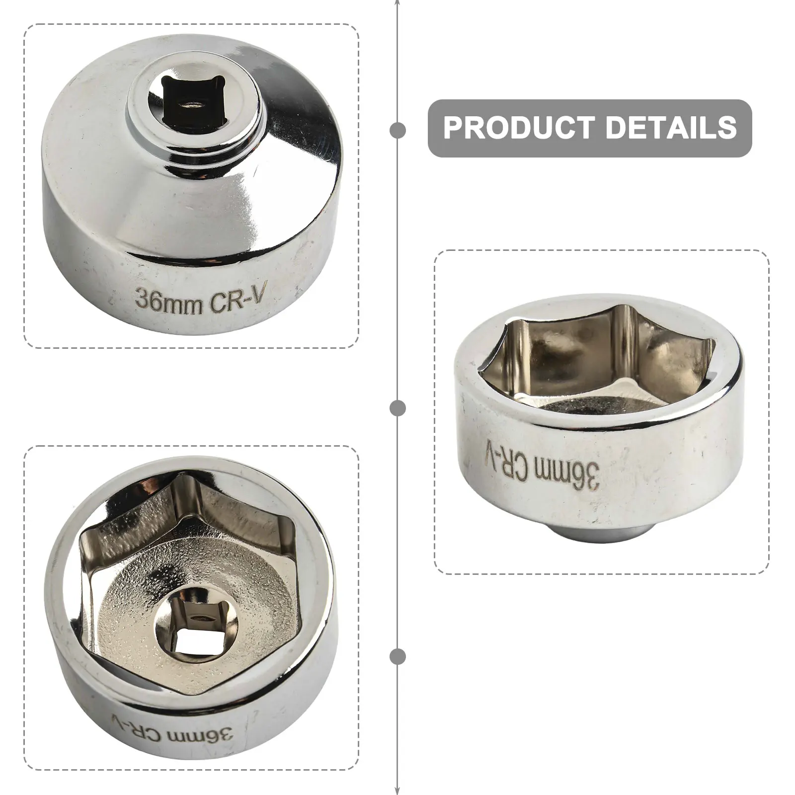 3 8 Drive Socket Oil Filter Socket Tool Mechanic Tools 6-point Design Compatibility With Ratchet For Automotive Use