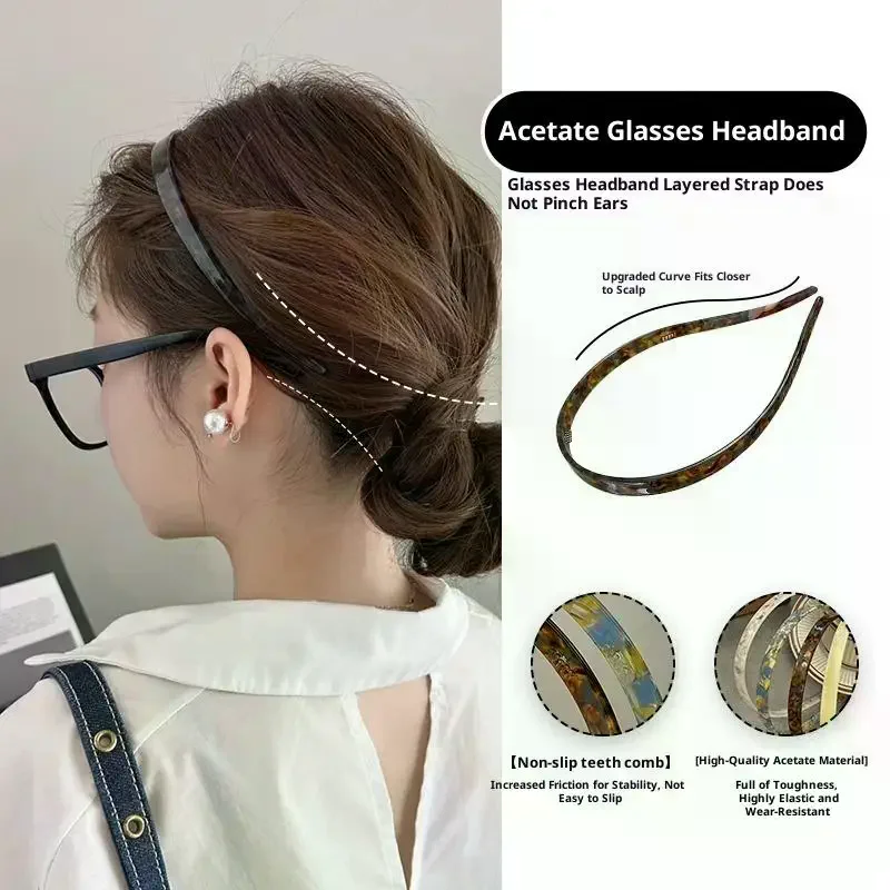 

Ladies Non-Clamping Ear Bone Hair Accessories Acetic Acid Headband Headband High-End Hairband Girls New Summer Elegant
